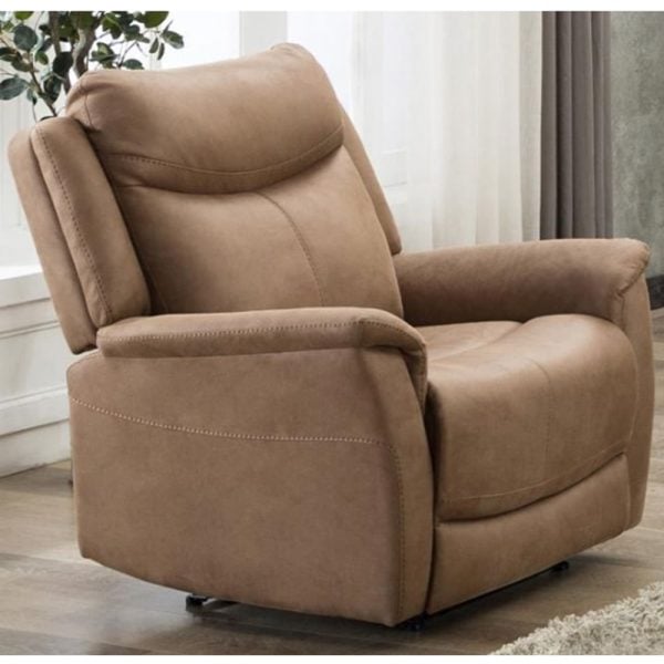 Arizones Fabric 1 Seater Sofa In Caramel | Bed Sava