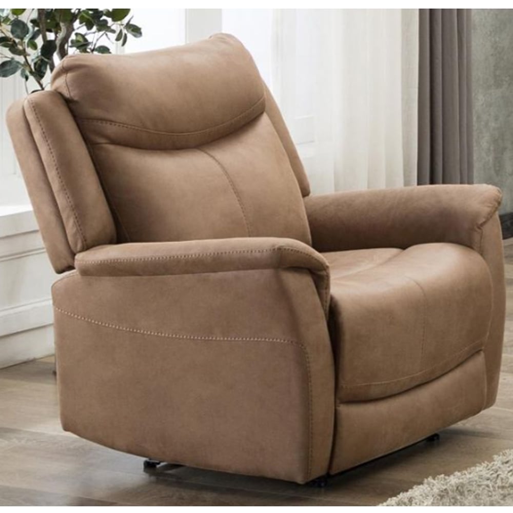 Arizones Fabric 1 Seater Sofa In Caramel