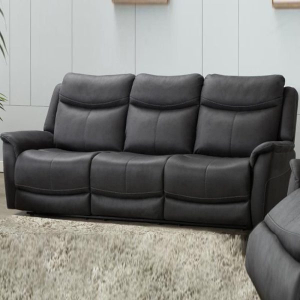 Arizones Fabric 3 Seater Sofa In Slate | Bed Sava