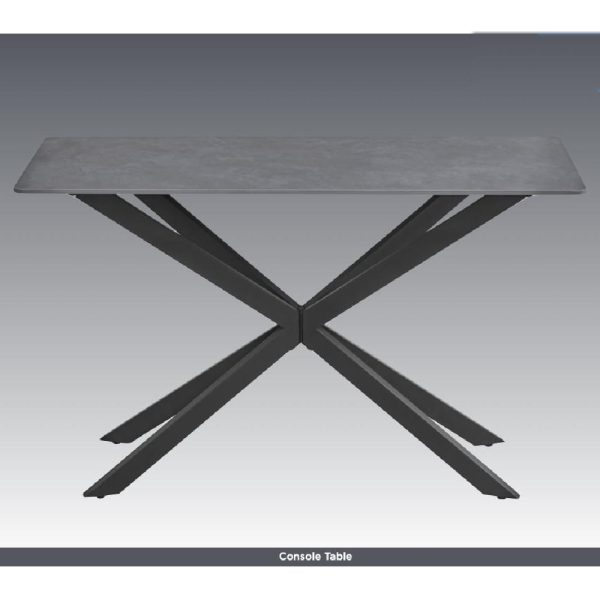 Arles Sintered Stone Console Table In Dark Grey | Bed Sava