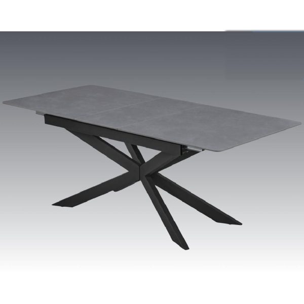 Arles Sintered Stone Extending Dining Table In Dark Grey | Bed Sava