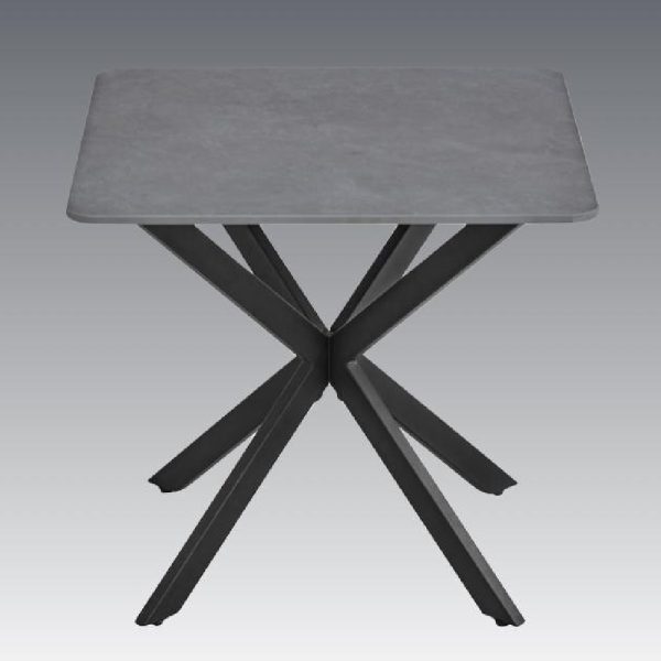 Arles Sintered Stone Square End Table In Dark Grey | Bed Sava