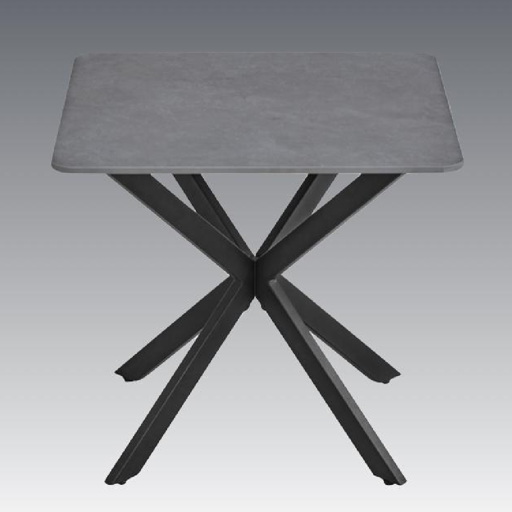 Arles Sintered Stone Square End Table In Dark Grey