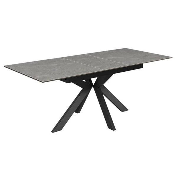 Armada Large Ceramic Extending Dining Table In Matte Grey | Bed Sava