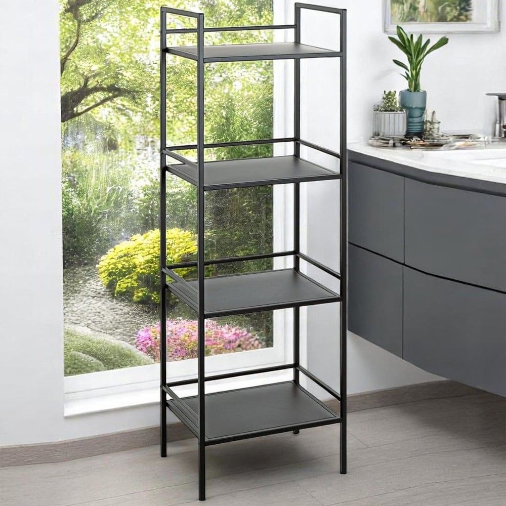 Armada Metal Shelving Unit With 4 Shelves In Black