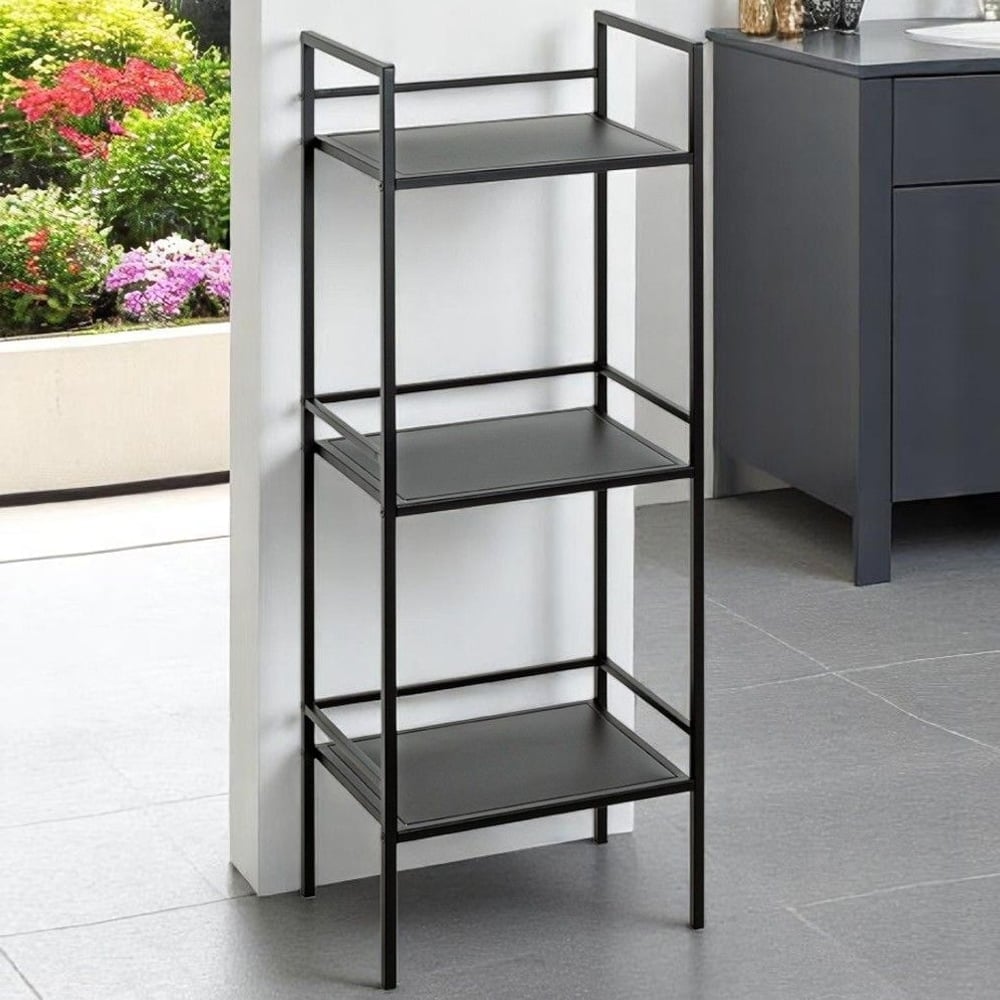 Armada Metal Shelving Unit With 3 Shelves In Black