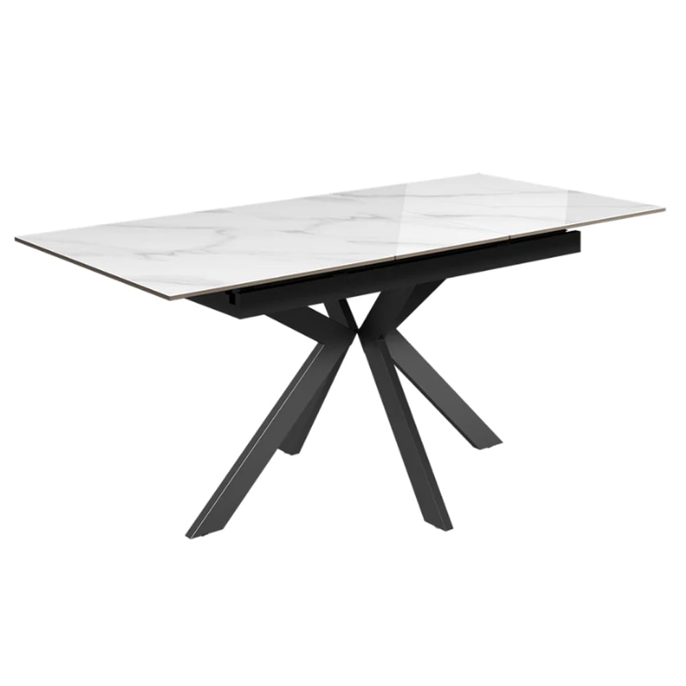 Armada Small Ceramic Extending Dining Table In Gloss White