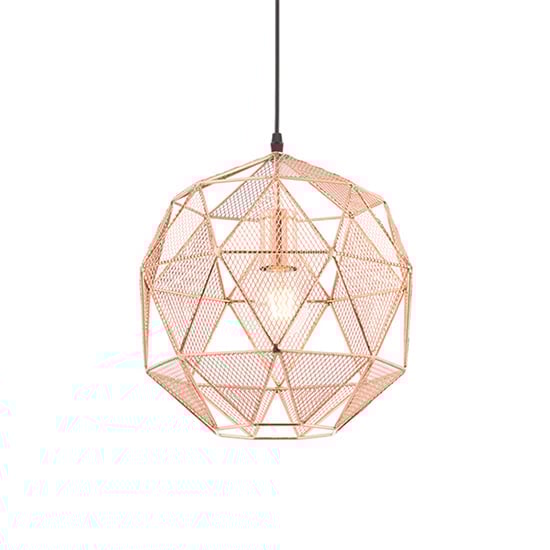 Armour Steel Ceiling Pendant Light In Copper