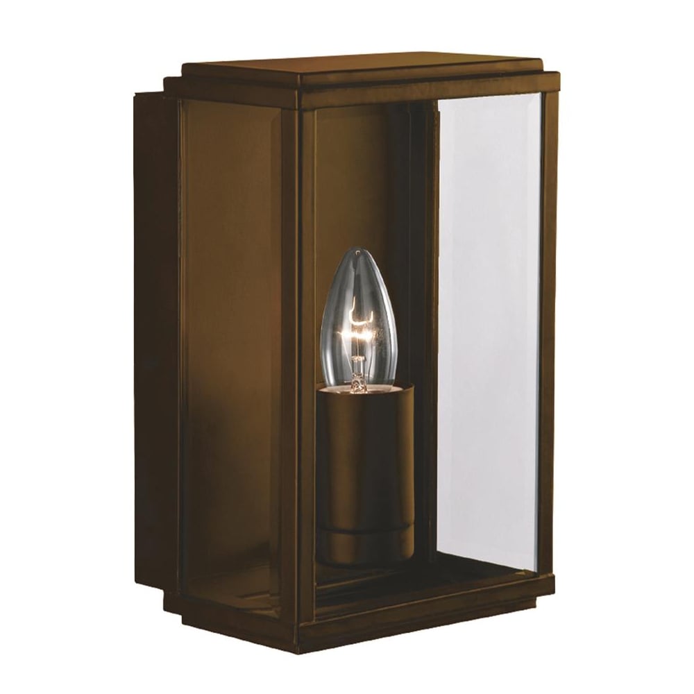Arnhem Glass Shade Outdoor Wall Light In Rustic Brown