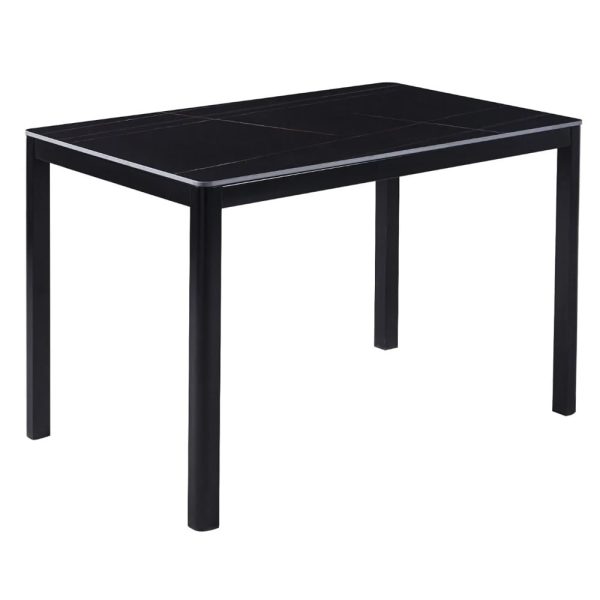 Arta Large Sintered Stone Dining Table In Black | Bed Sava