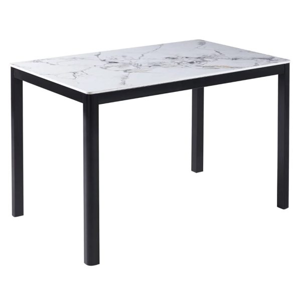 Arta Large Sintered Stone Dining Table In White | Bed Sava
