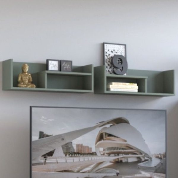 Arthur Green Grey Wooden Wall Hung In Pair | Bed Sava