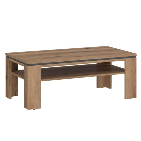 Arthur Wooden Coffee Table With Undershelf In Grey Oak | Bed Sava