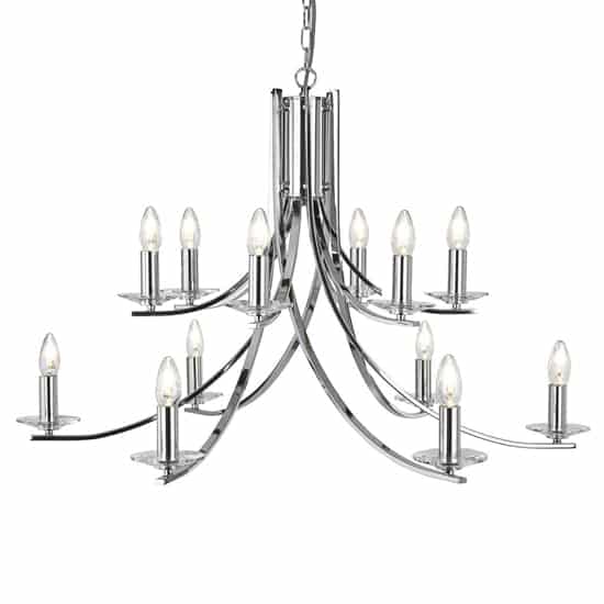 Ascona 12 Lights Clear Glass Pendant Light In Chrome