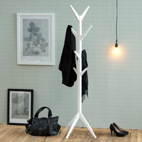 Ascot Wooden Coat Hanger In White | Bed Sava