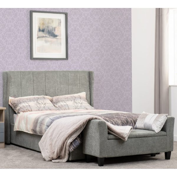 Ashburton Fabric Storage Ottoman King Size Bed In Dark Grey | Bed Sava
