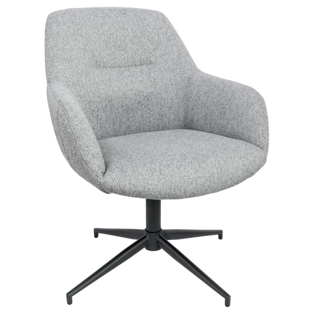 Asheboro Fabric Swivel Bedroom Chair With Metal Legs In Grey