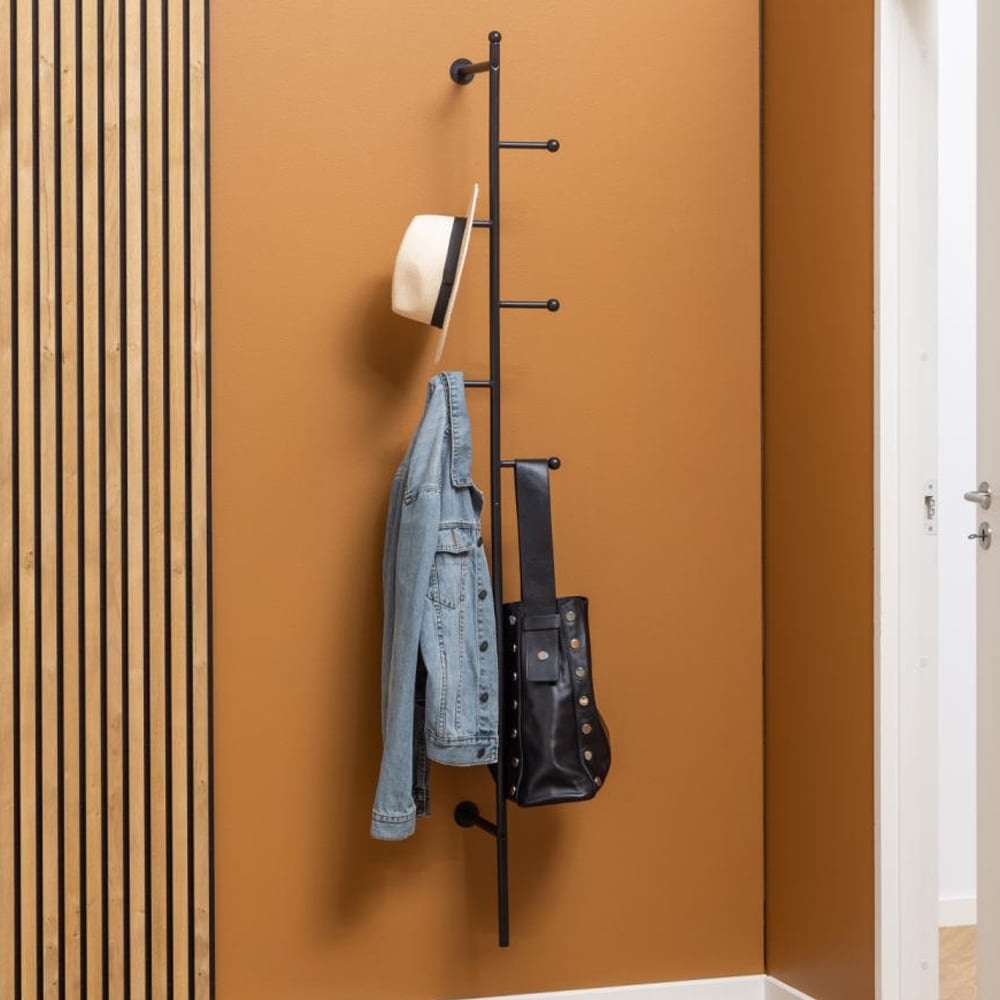 Aspin Metal Wall Hung Coat Hanger In Black