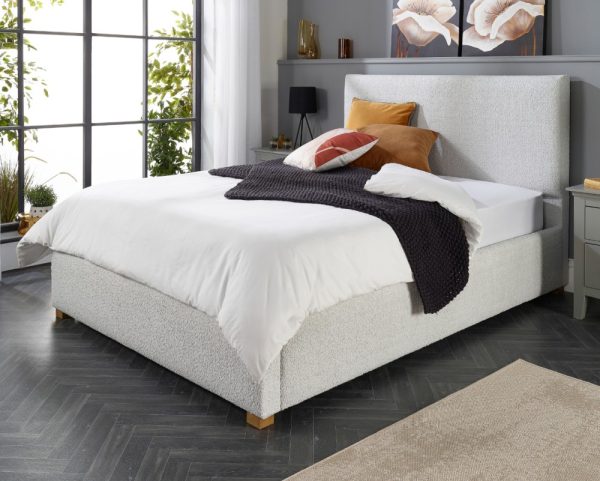 Aspire Bouclé Upholstered Garland Ottoman Bed Frame | Bed Sava