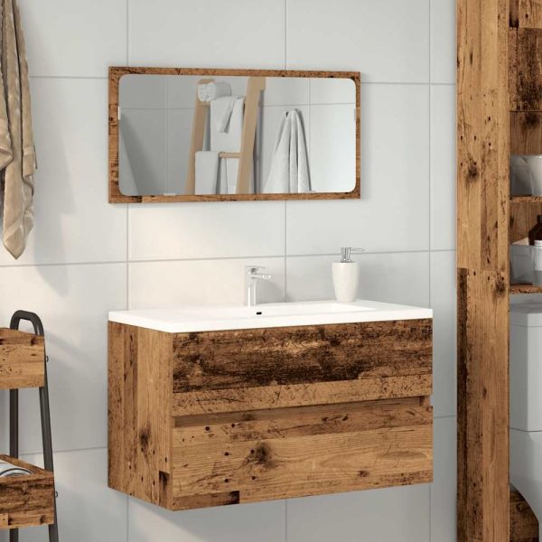 Assago Wooden 2 Piece Bathroom Furniture Set In Brown Oak | Bed Sava