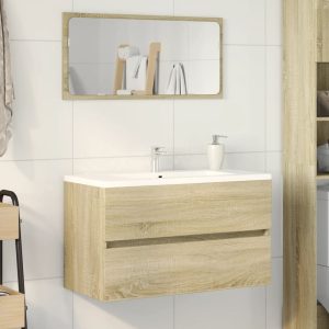 Assago Wooden 2 Piece Bathroom Furniture Set In Sonoma Oak | Bed Sava