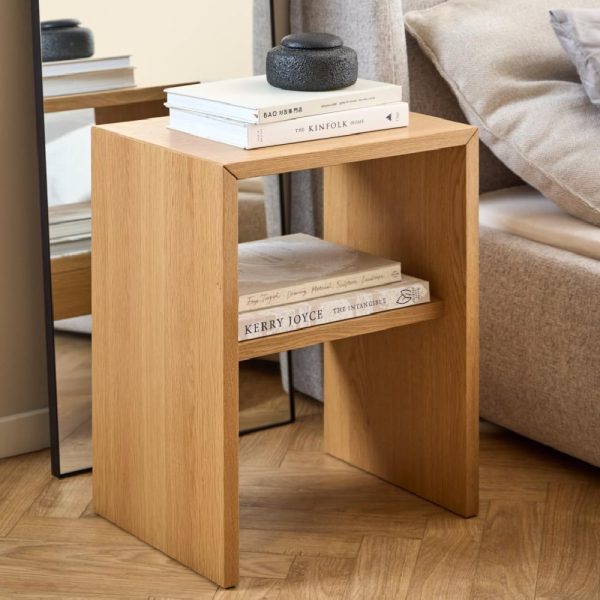Assago Wooden Side Table In Oak | Bed Sava