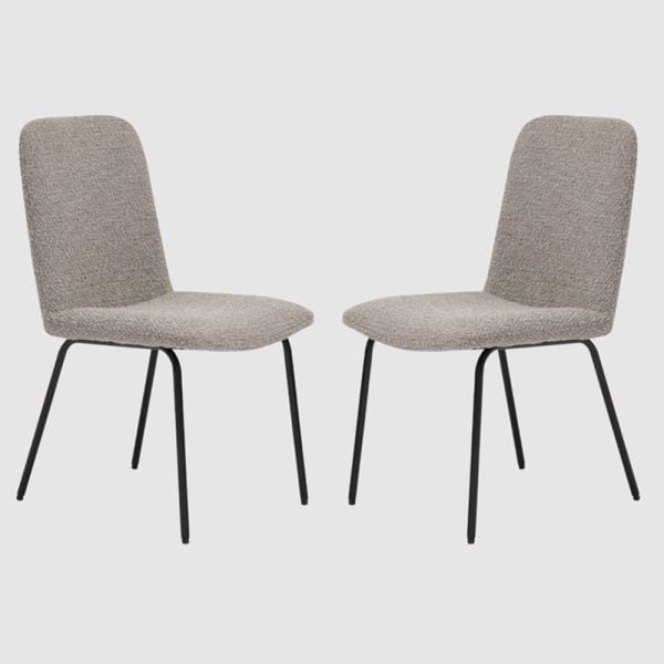 Astoria Cologne Dove Fabric Dining Chairs In Pair | Bed Sava