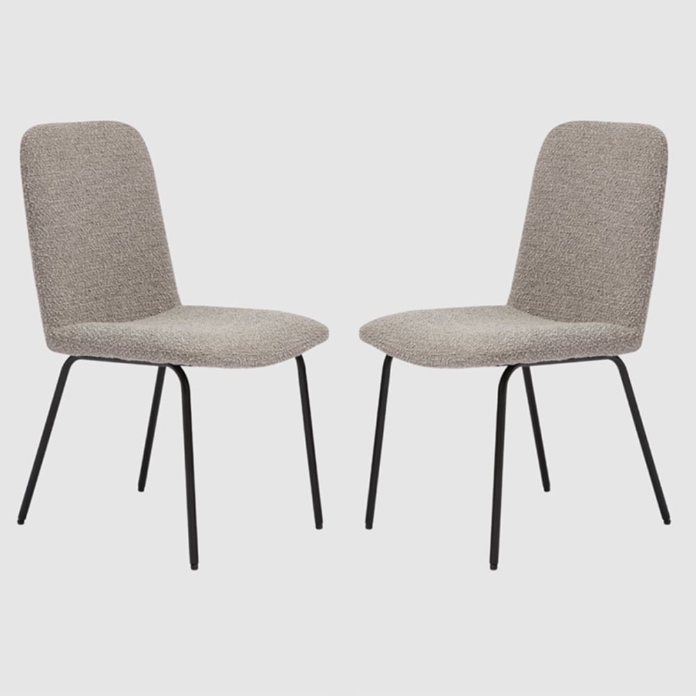 Astoria Cologne Dove Fabric Dining Chairs In Pair