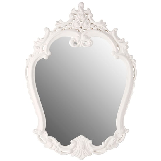 Cikroya Rose Crest Wall Bedroom Mirror In Antique White Frame | Bed Sava