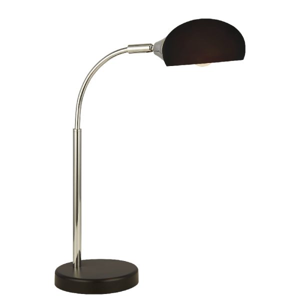 Astro Black Glass Shade Table Lamp In Chrome | Bed Sava