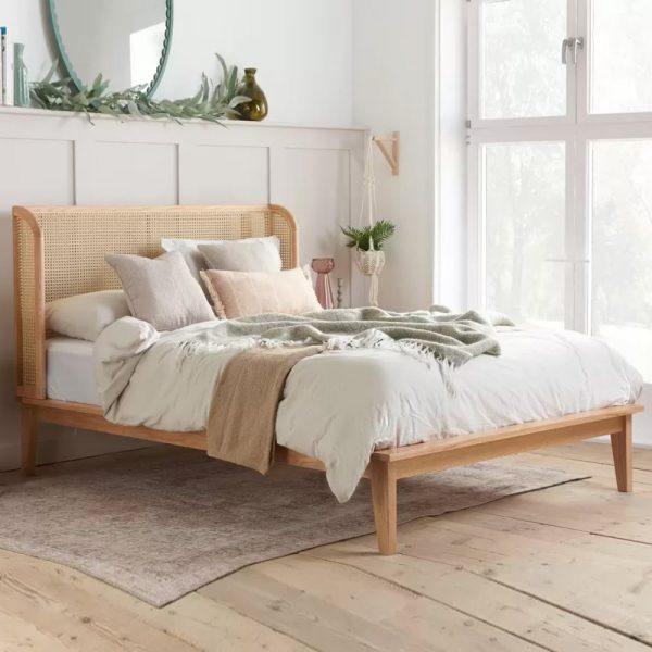 Atlanta Wooden Double Bed In Oak | Bed Sava