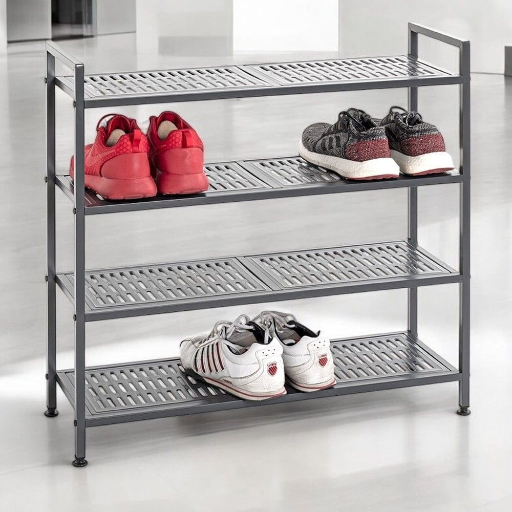 Atmore Metal Shoe Rack With 4 Shelves In Anthracite