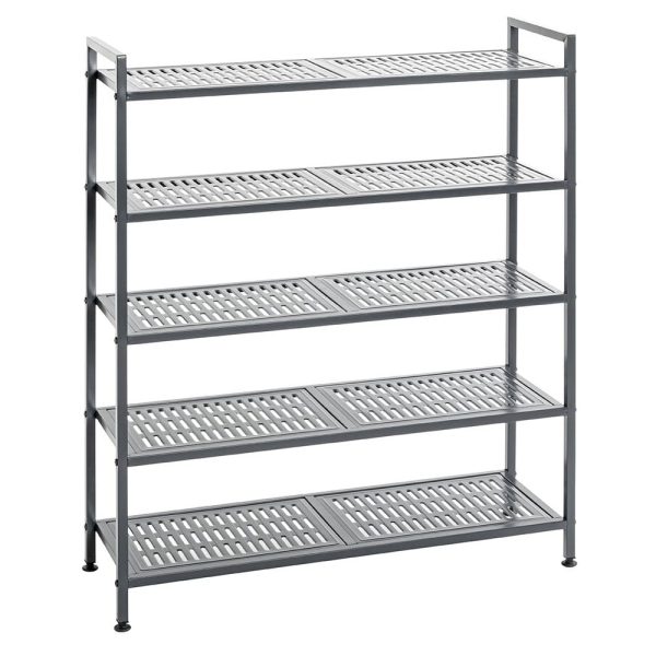 Atmore Metal Shoe Rack With 5 Shelves In Anthracite | Bed Sava