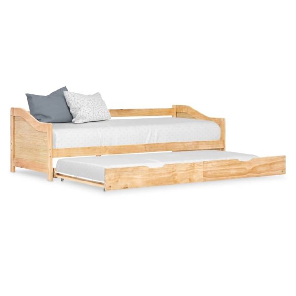 Atwater Wooden Pull Out Sofa Bed In Brown | Bed Sava