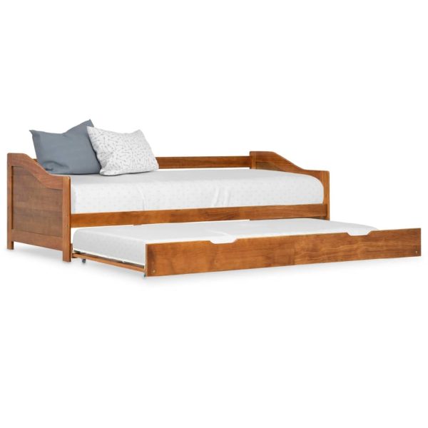 Atwater Wooden Pull Out Sofa Bed In Honey Brown | Bed Sava