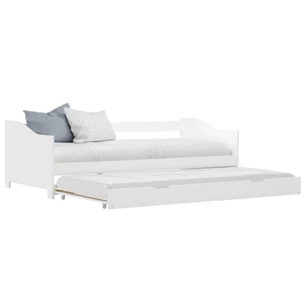 Atwater Wooden Pull Out Sofa Bed In White | Bed Sava