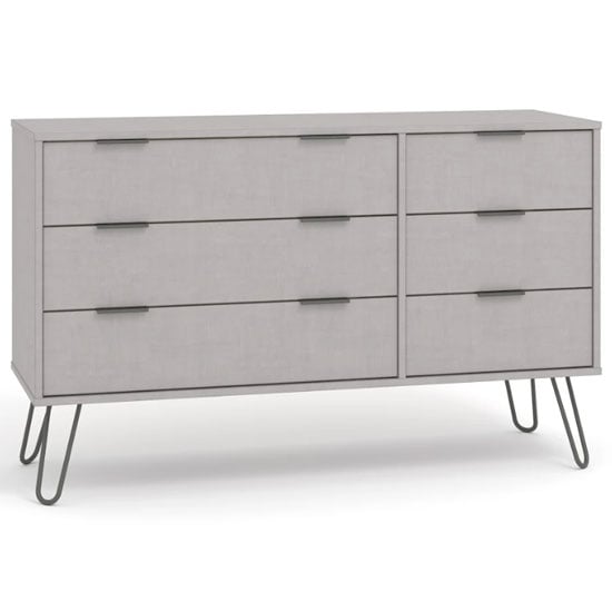 Avoch Wooden Chest Of 6 Drawers In Grey