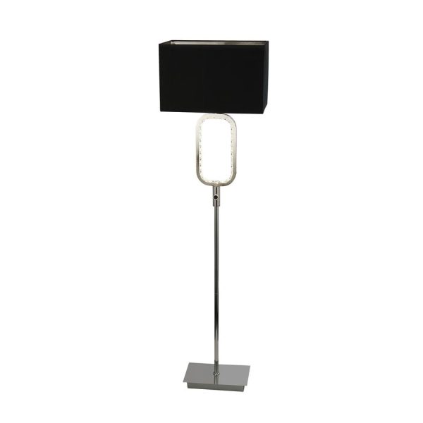 Aura Crystal Glass Floor Lamp In Chrome And Black | Bed Sava