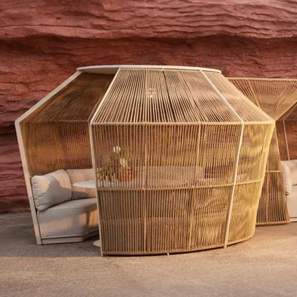 Aurora Aluminium Garden Seater Pod In White And Ivory | Bed Sava