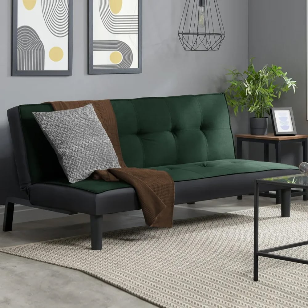 Aurorae Fabric Sofa Bed In Green