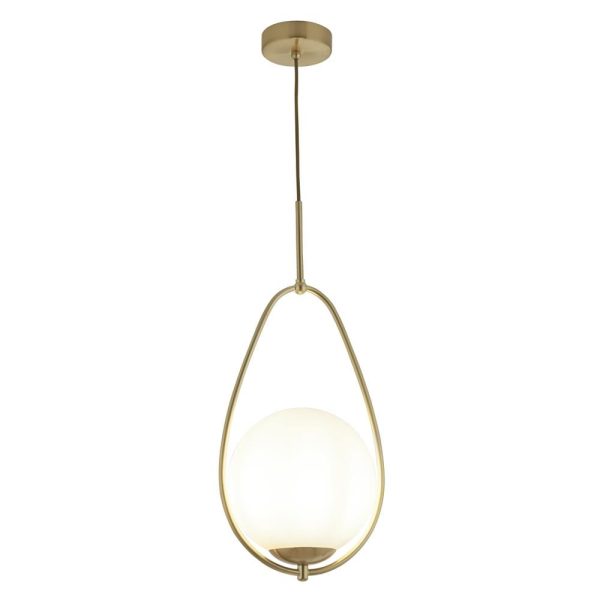 Avalon Opal Glass Ceiling Pendant Light In Gold | Bed Sava