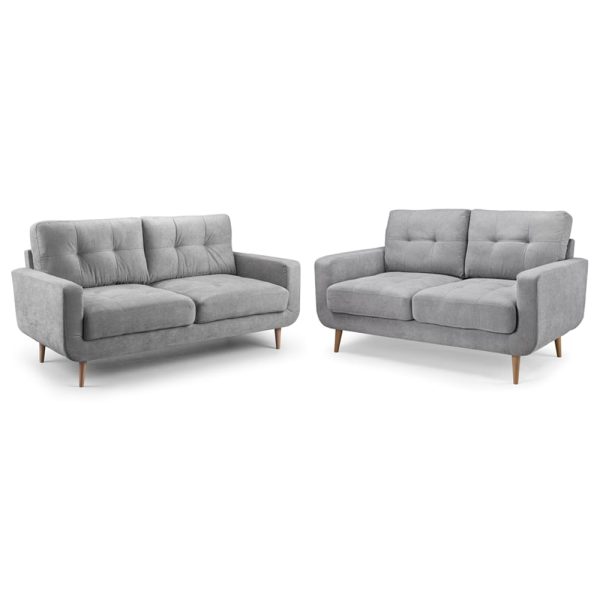 Avenel Fabric 3+2 Seater Sofa Set In Grey | Bed Sava