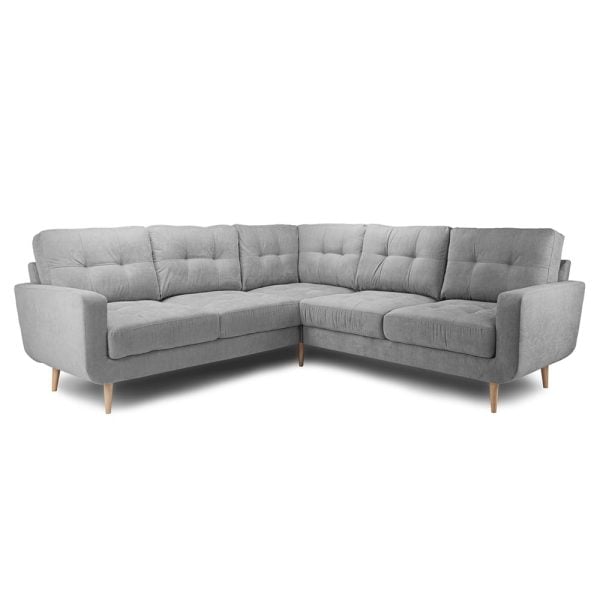 Avenel Fabric Corner Sofa In Grey | Bed Sava