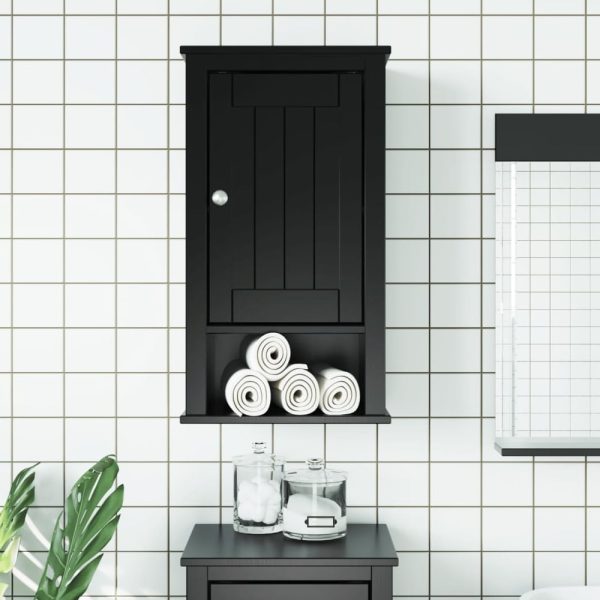 Avenel Wooden Bathroom Wall Cabinet In Black | Bed Sava