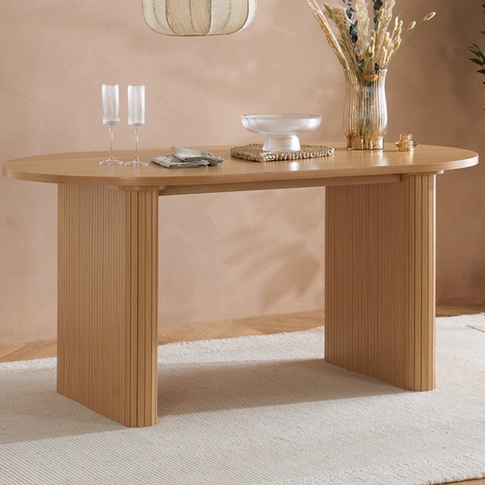Avenel Wooden Oval Dining Table In Oak
