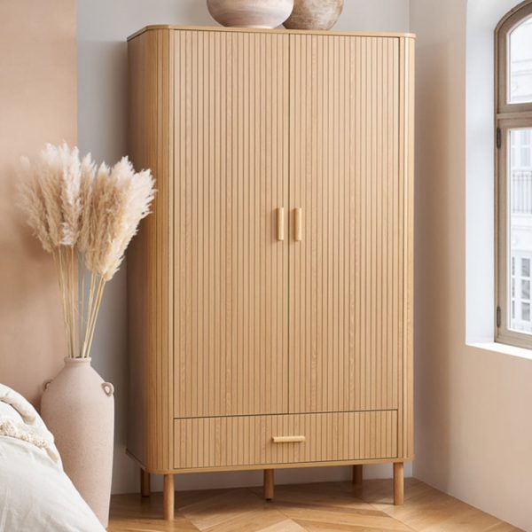 Avenel Wooden Wardrobe With 2 Doors 1 Drawer In Oak | Bed Sava