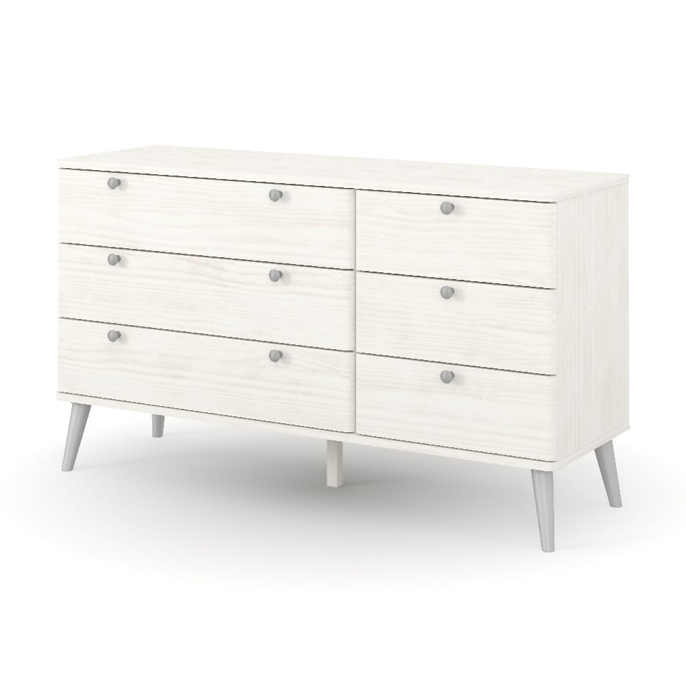 Avoch Wooden Chest Of 6 Drawers With Metal Legs In White