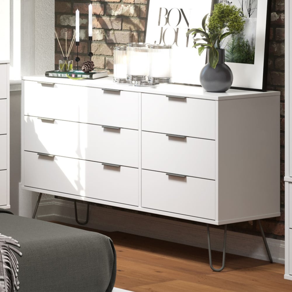 Avoch Wooden Chest Of 6 Drawers In White