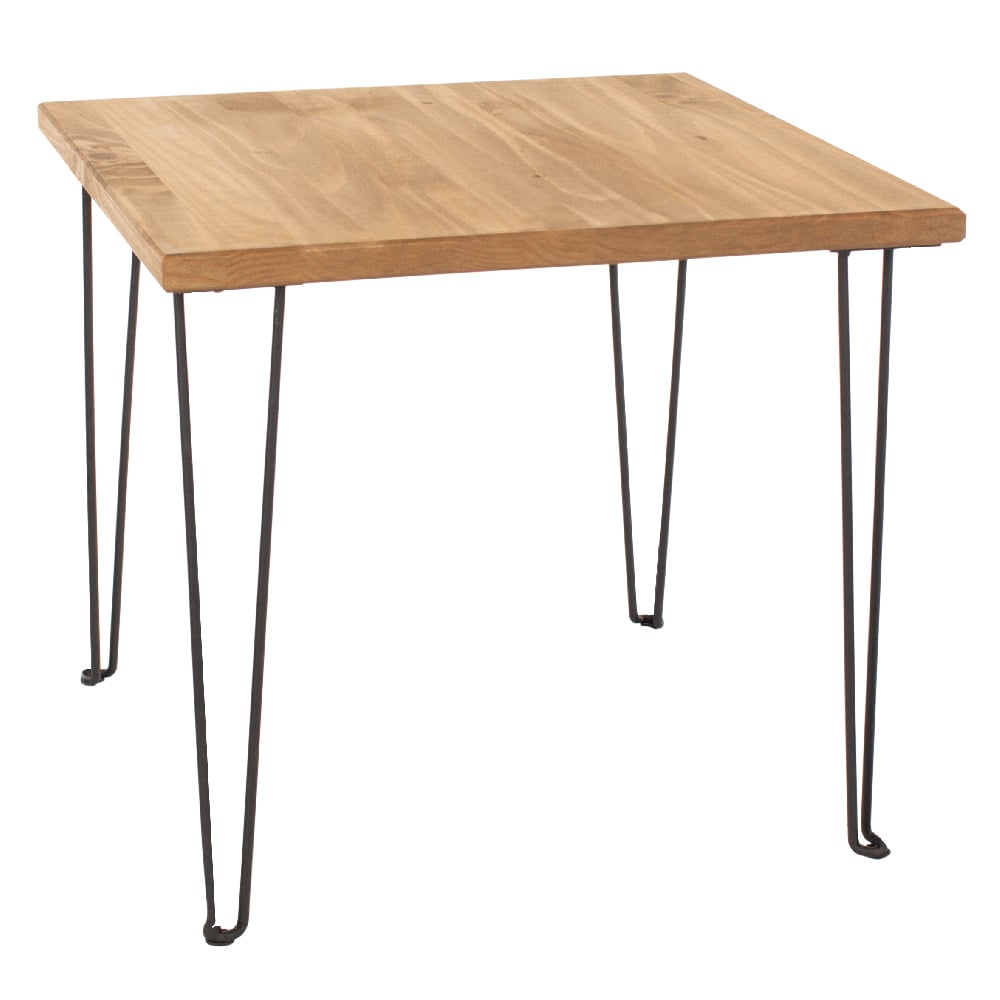 Avoch Wooden Lamp Table With Black Metal Legs In Oak