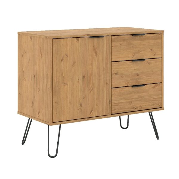 Avoch Wooden Sideboard With 1 Door 3 Drawers In Oak | Bed Sava